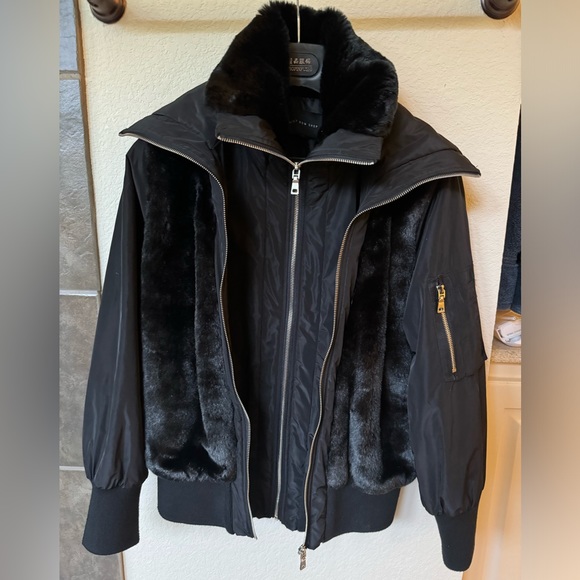 Front Row Shop Faux Fur Bomber with Double Zipper - Picture 2 of 6